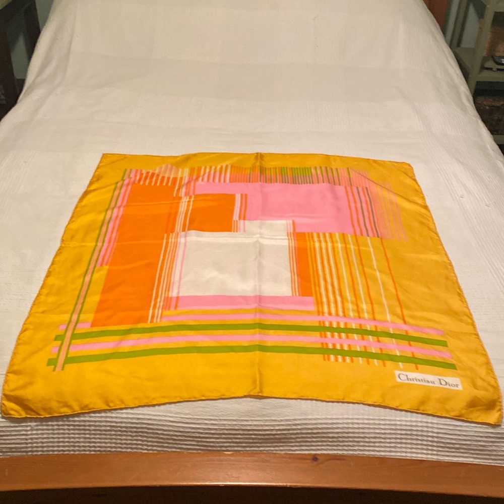 Christian Dior Vintage Silk Square Scarf